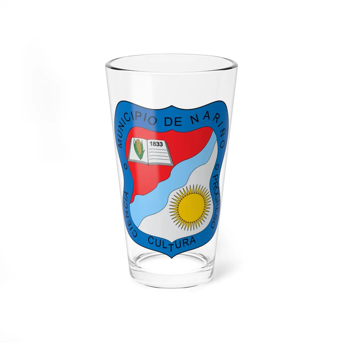 Escudo de Nariño Cundinamarca (Colombia) (Coat of Arms) Pint Glass 16oz 16oz - Go Mug Yourself