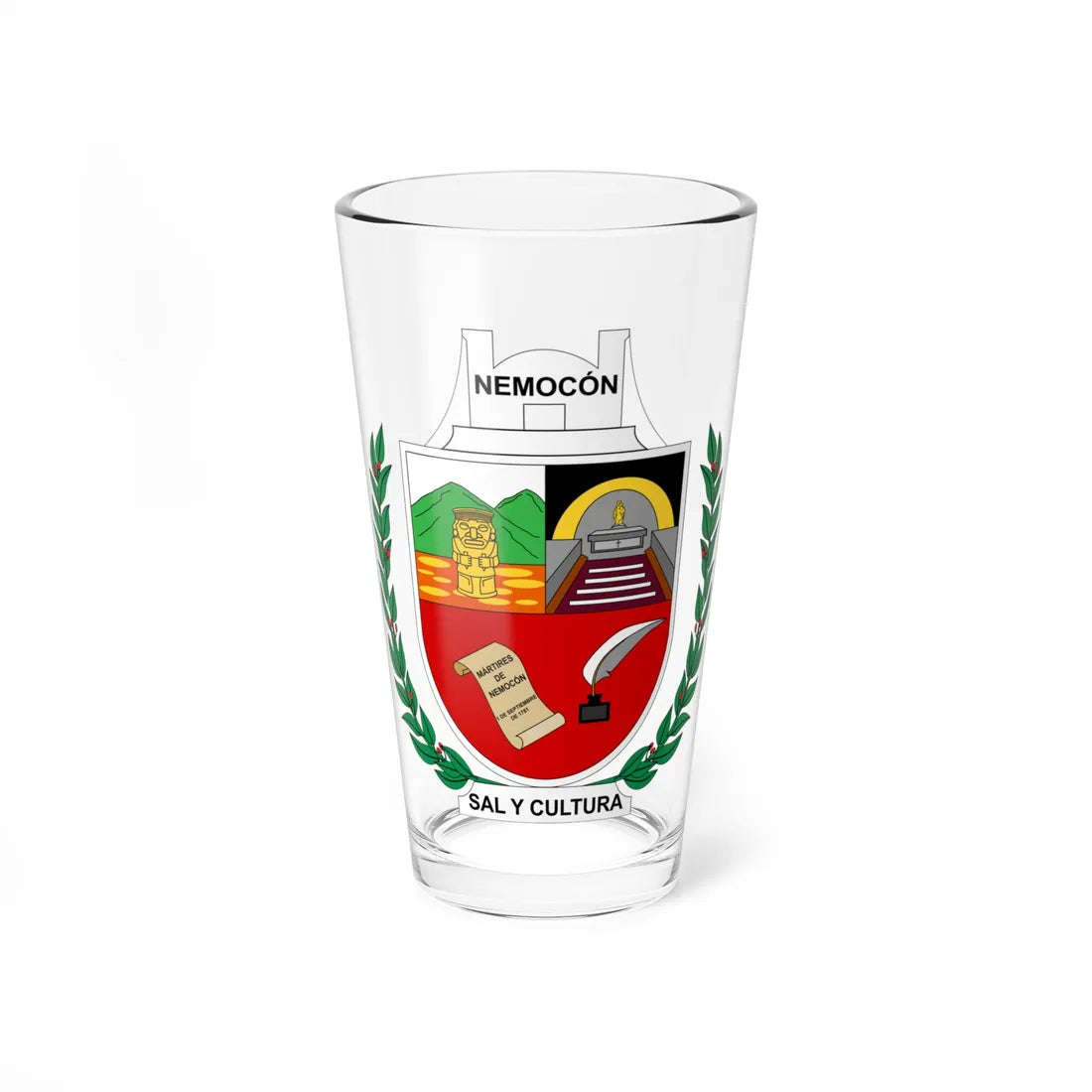 Escudo de Nemocón - Cundinamarca (Colombia) (Coat of Arms) Pint Glass 16oz 16oz - Go Mug Yourself