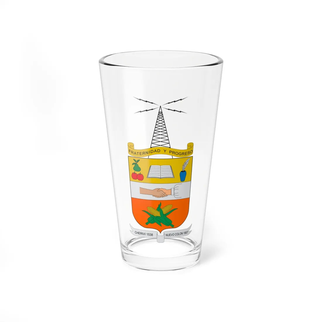 Escudo de Nuevo Colón (Colombia) (Coat of Arms) Pint Glass 16oz 16oz - Go Mug Yourself