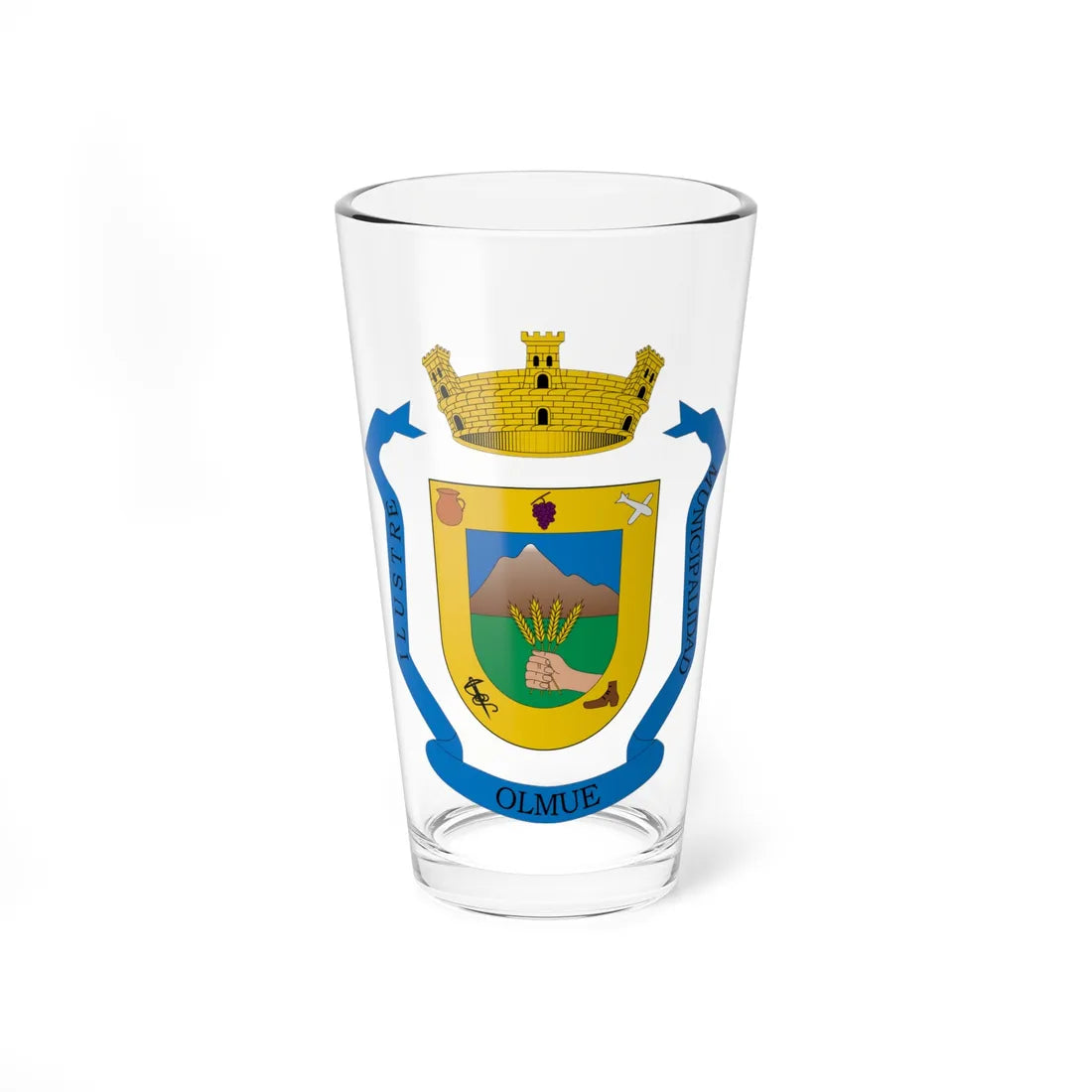 Escudo de Olmué (Chile) (Coat of Arms) Pint Glass 16oz 16oz - Go Mug Yourself