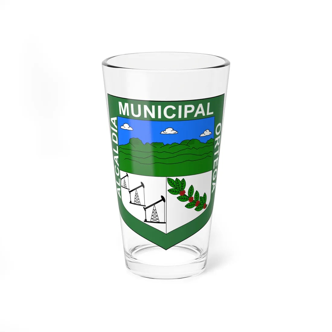 Escudo de Ortega - Tolima (Colombia) (Coat of Arms) Pint Glass 16oz 16oz - Go Mug Yourself