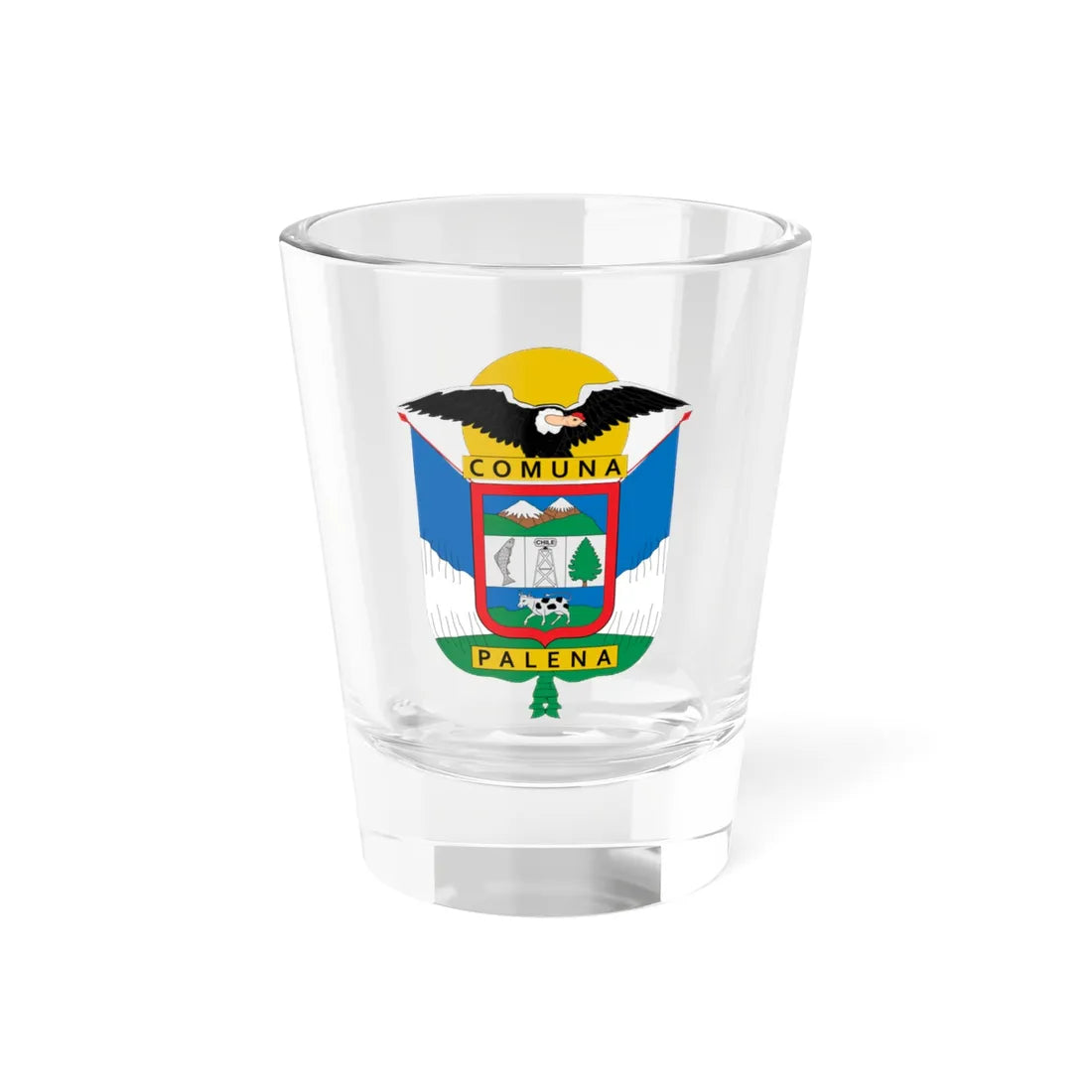 Escudo de Palena (Chile) (Coat of Arms) Shot Glass 1.5oz 1.5oz - Go Mug Yourself
