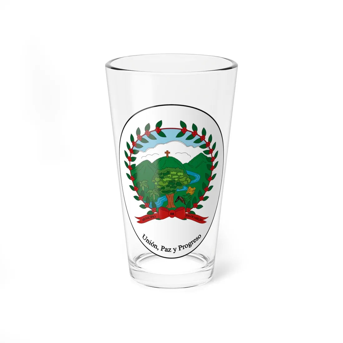 Escudo de Palocabildo - Tolima (Colombia) (Coat of Arms) Pint Glass 16oz 16oz - Go Mug Yourself