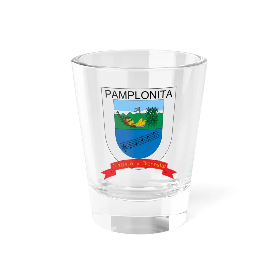 Escudo de Pamplonita (Colombia) (Coat of Arms) Shot Glass 1.5oz 1.5oz - Go Mug Yourself