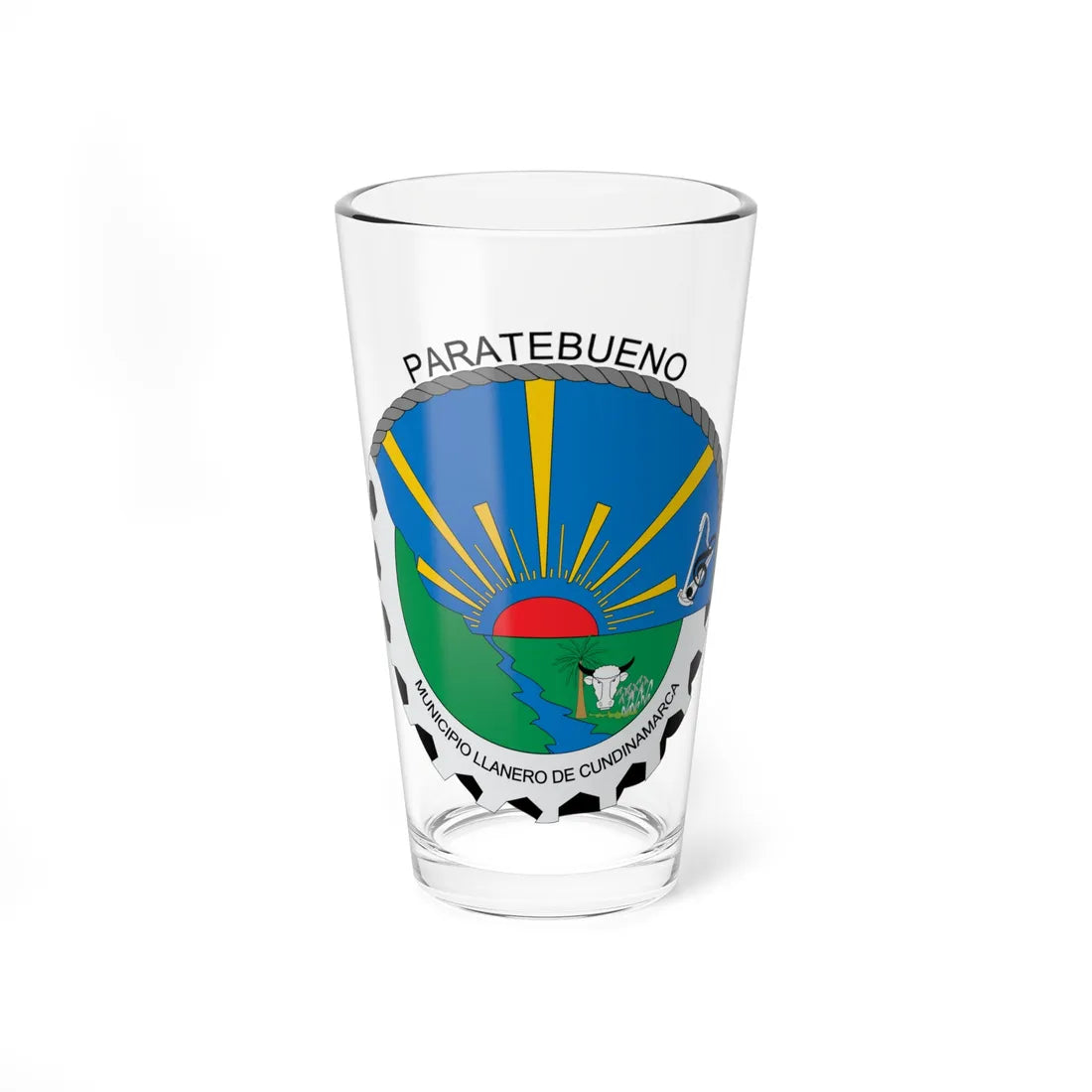 Escudo de Paratebueno (Colombia) (Coat of Arms) Pint Glass 16oz 16oz - Go Mug Yourself