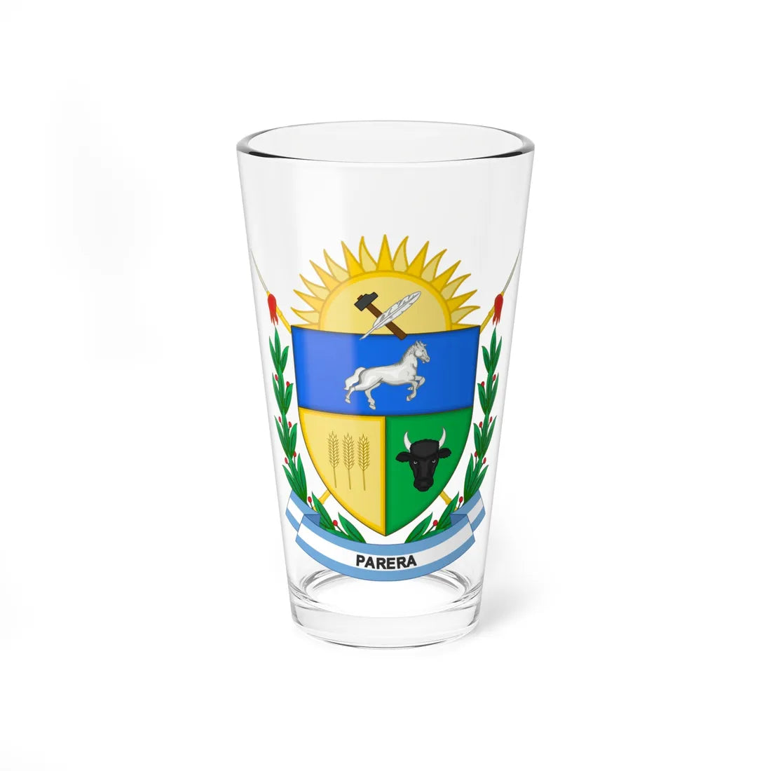 Escudo de Parera (Argentina) (Coat of Arms) Pint Glass 16oz 16oz - Go Mug Yourself