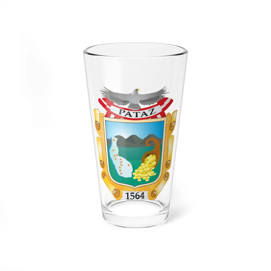Escudo de Pataz (Peru) (Coat of Arms) Pint Glass 16oz 16oz - Go Mug Yourself