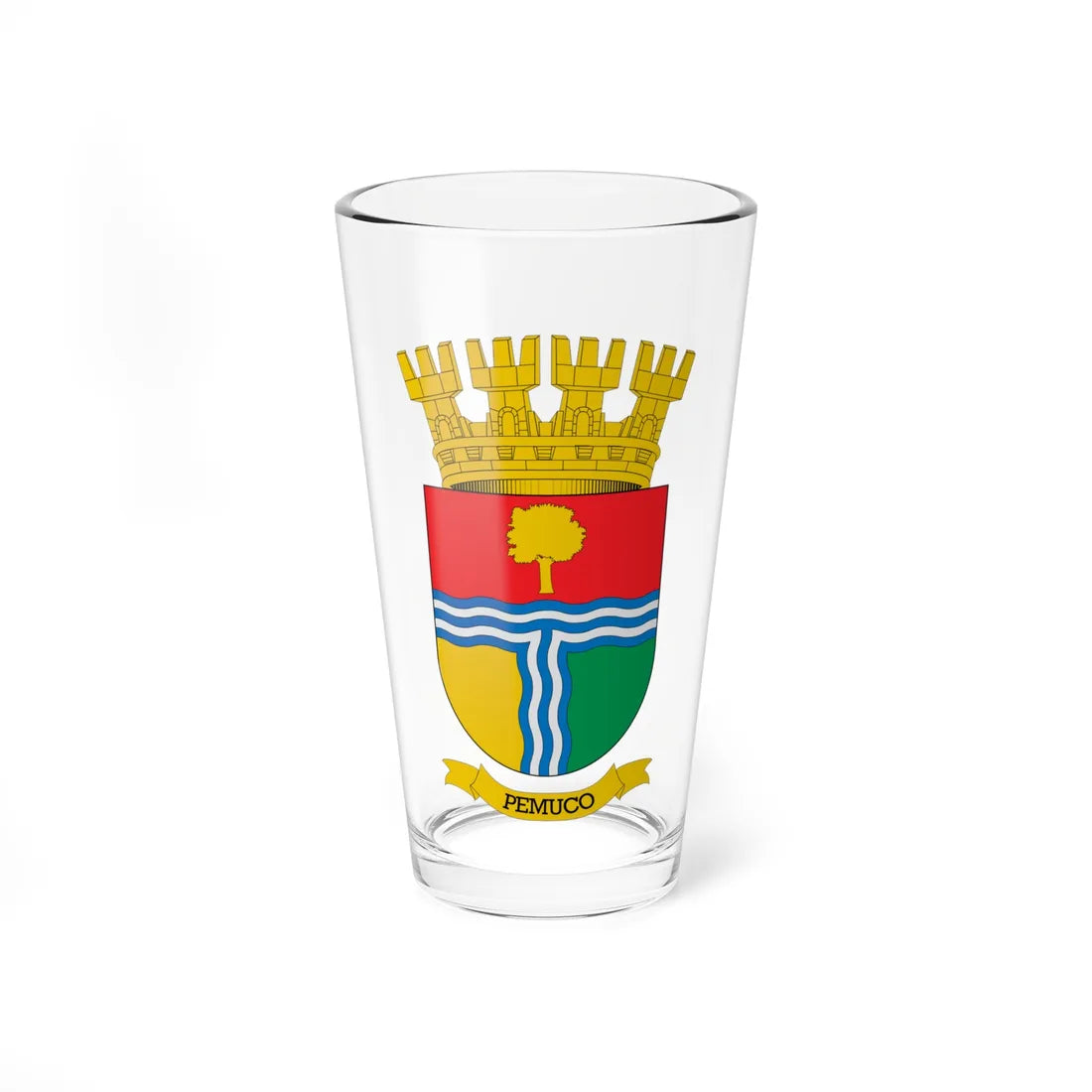 Escudo de Pemuco (Chile) (Coat of Arms) Pint Glass 16oz 16oz - Go Mug Yourself