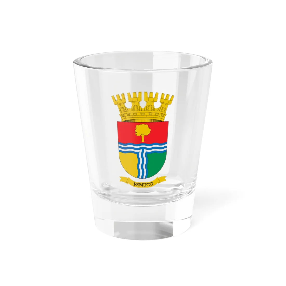 Escudo de Pemuco (Chile) (Coat of Arms) Shot Glass 1.5oz 1.5oz - Go Mug Yourself