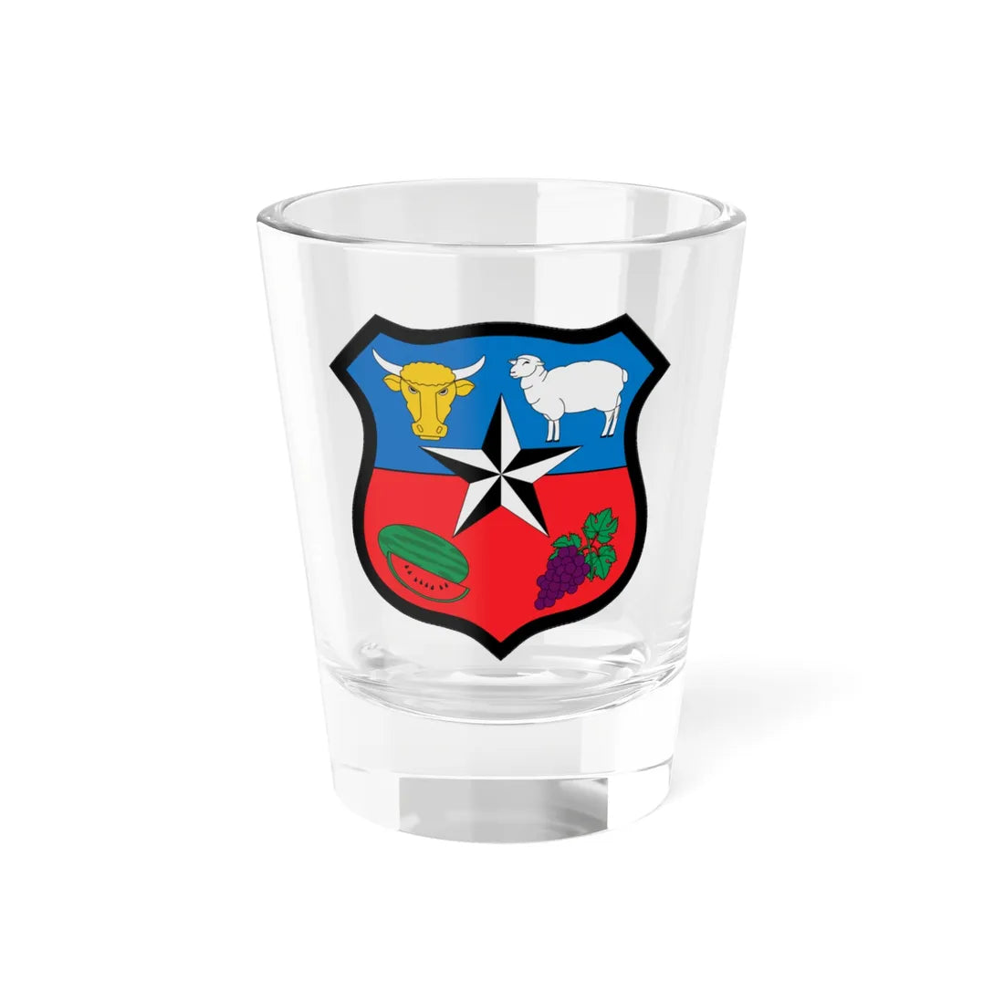 Escudo de Pencahue (Chile) (Coat of Arms) Shot Glass 1.5oz 1.5oz - Go Mug Yourself