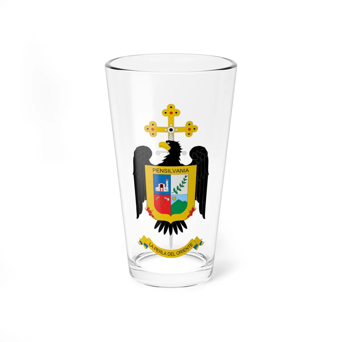 Escudo de Pensilvania Caldas (Colombia) (Coat of Arms) Pint Glass 16oz 16oz - Go Mug Yourself
