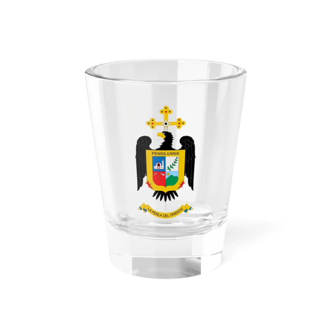 Escudo de Pensilvania Caldas (Colombia) (Coat of Arms) Shot Glass 1.5oz 1.5oz - Go Mug Yourself