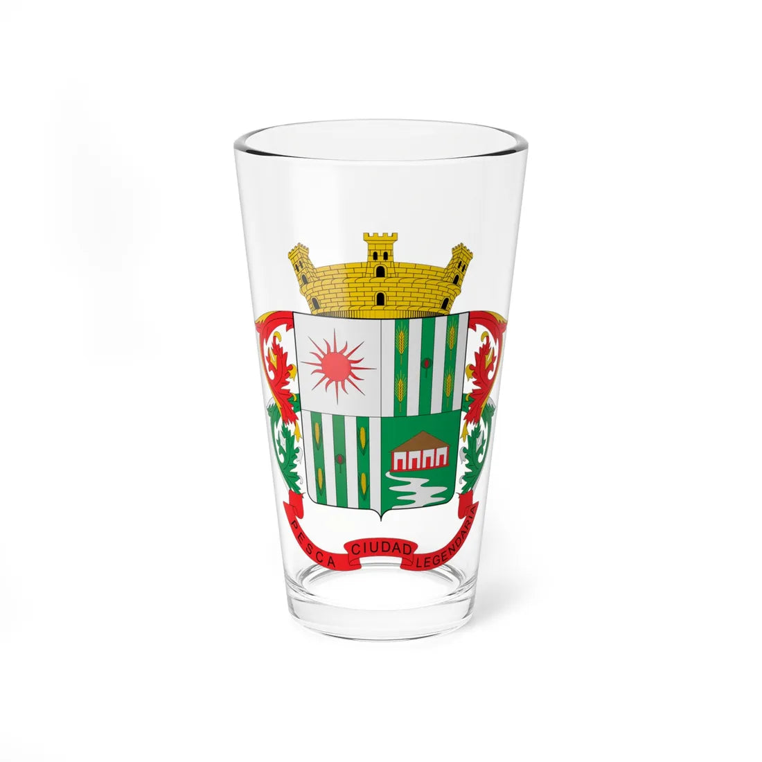 Escudo de Pesca (Colombia) (Coat of Arms) Pint Glass 16oz 16oz - Go Mug Yourself
