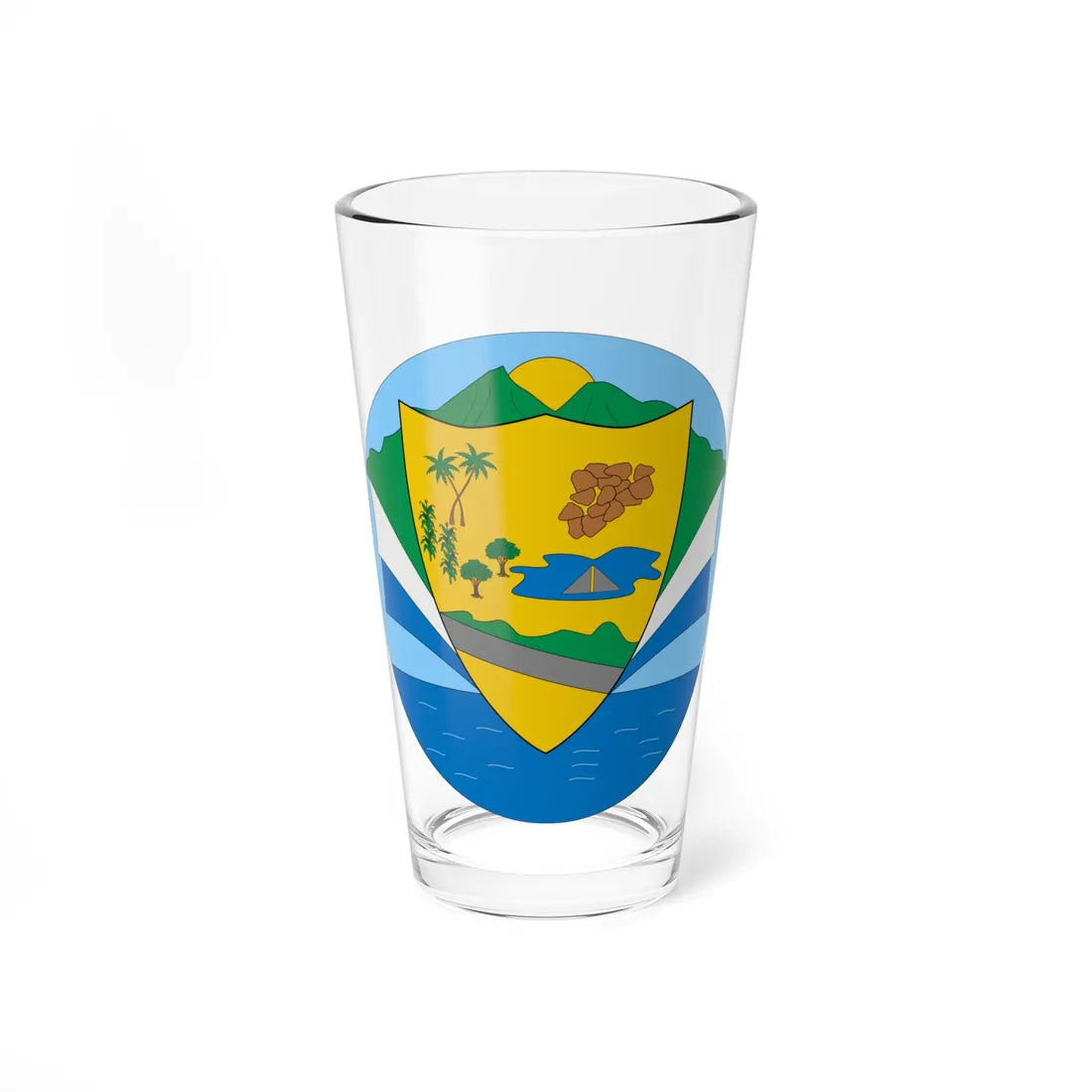 Escudo de Piojó Atlántico (Colombia) (Coat of Arms) Pint Glass 16oz 16oz - Go Mug Yourself