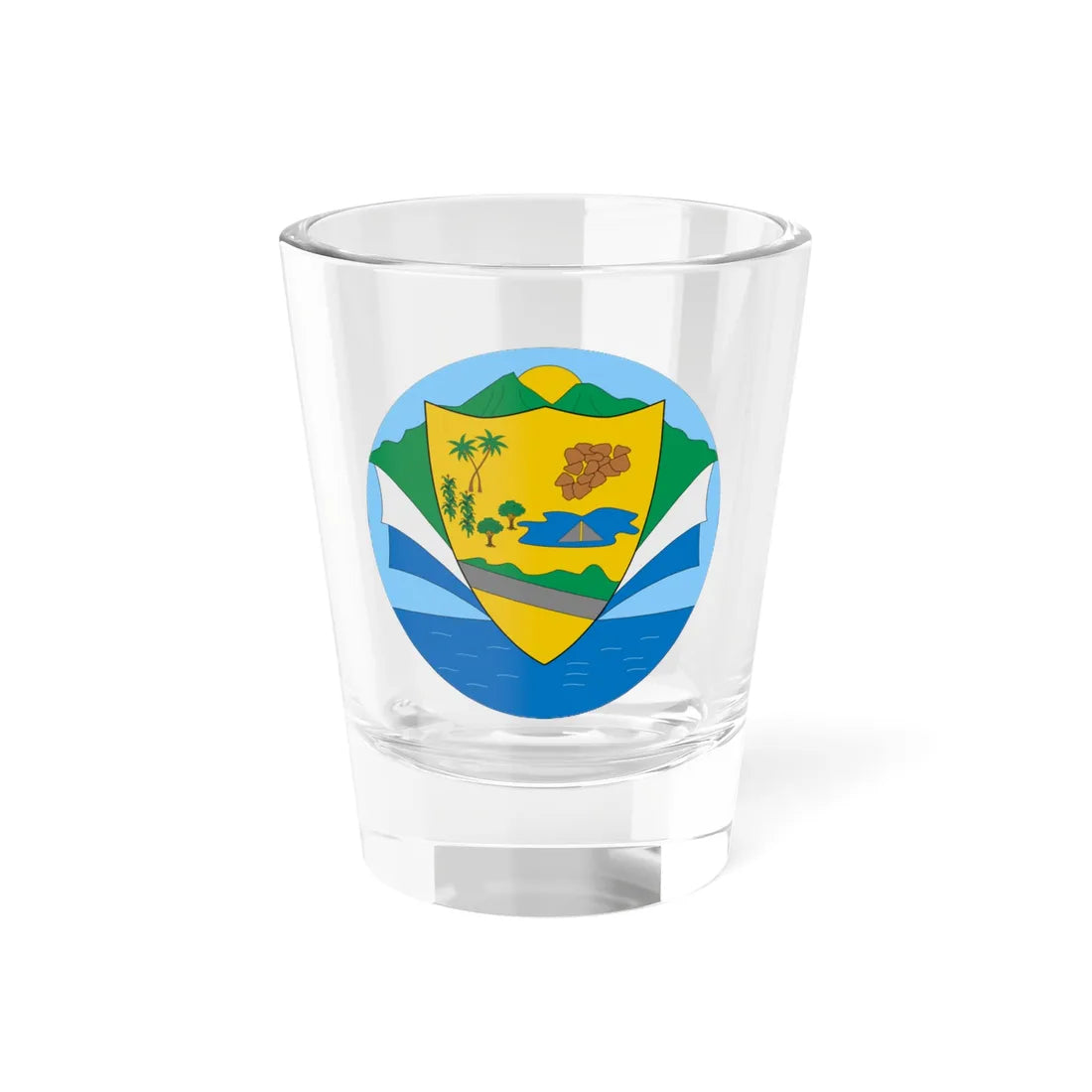 Escudo de Piojó Atlántico (Colombia) (Coat of Arms) Shot Glass 1.5oz 1.5oz - Go Mug Yourself