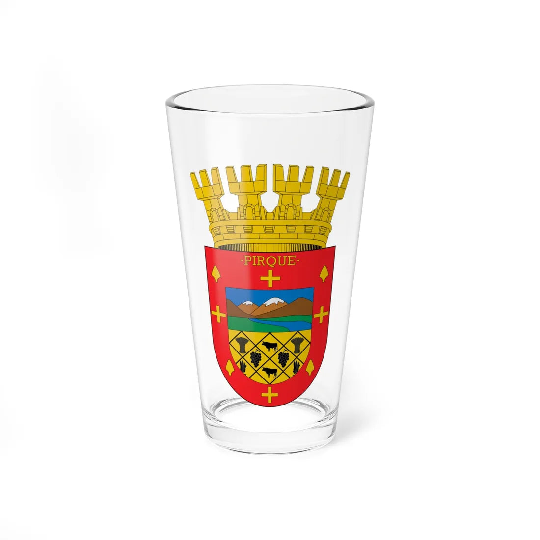 Escudo de Pirque (Chile) (Coat of Arms) Pint Glass 16oz 16oz - Go Mug Yourself