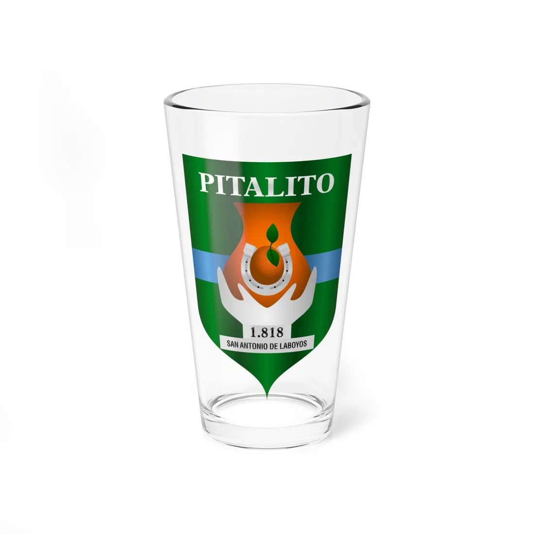 Escudo de Pitalito Huila (Colombia) (Coat of Arms) Pint Glass 16oz 16oz - Go Mug Yourself