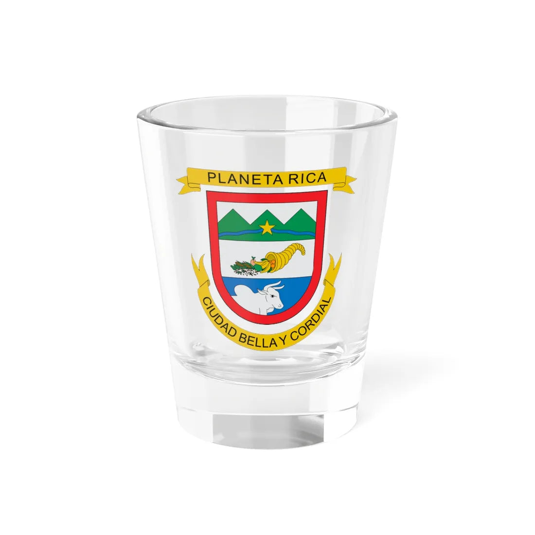 Escudo de Planeta Rica (Colombia) (Coat of Arms) Shot Glass 1.5oz 1.5oz - Go Mug Yourself