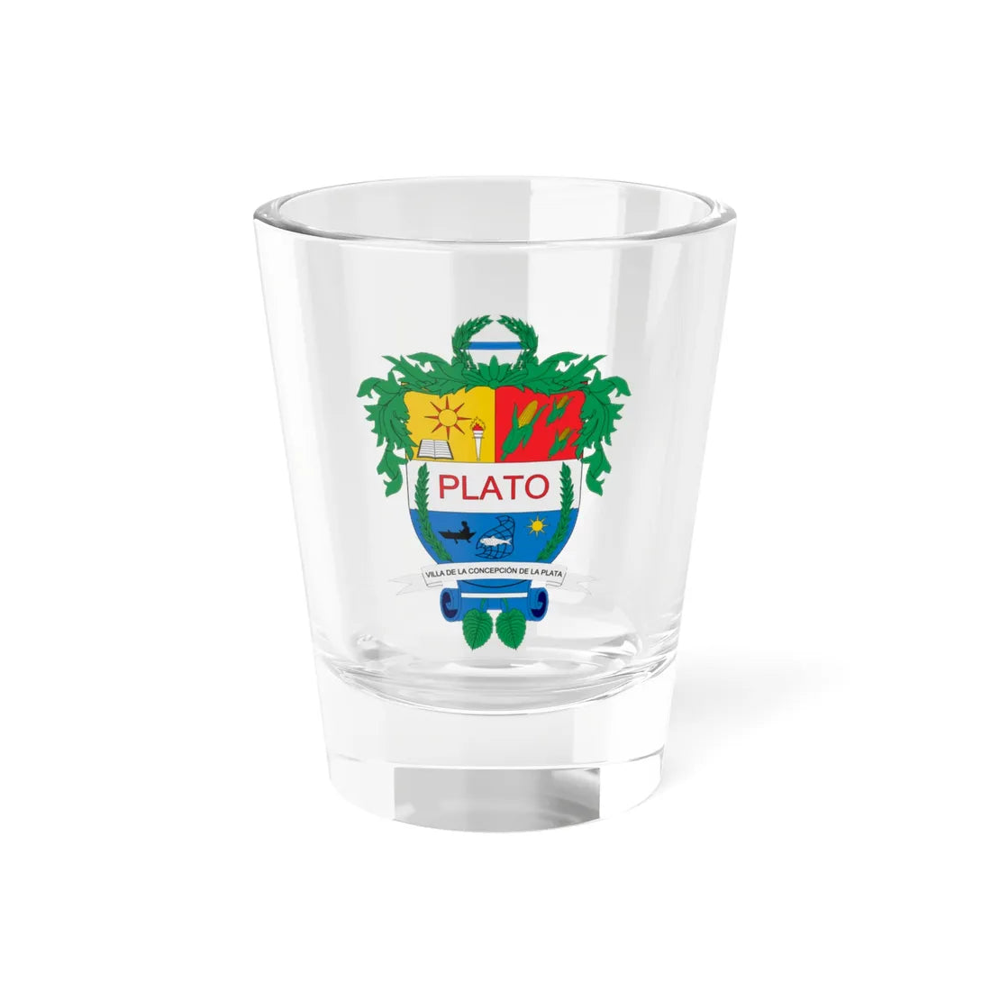 Escudo de Plato Magdalena (Colombia) (Coat of Arms) Shot Glass 1.5oz 1.5oz - Go Mug Yourself