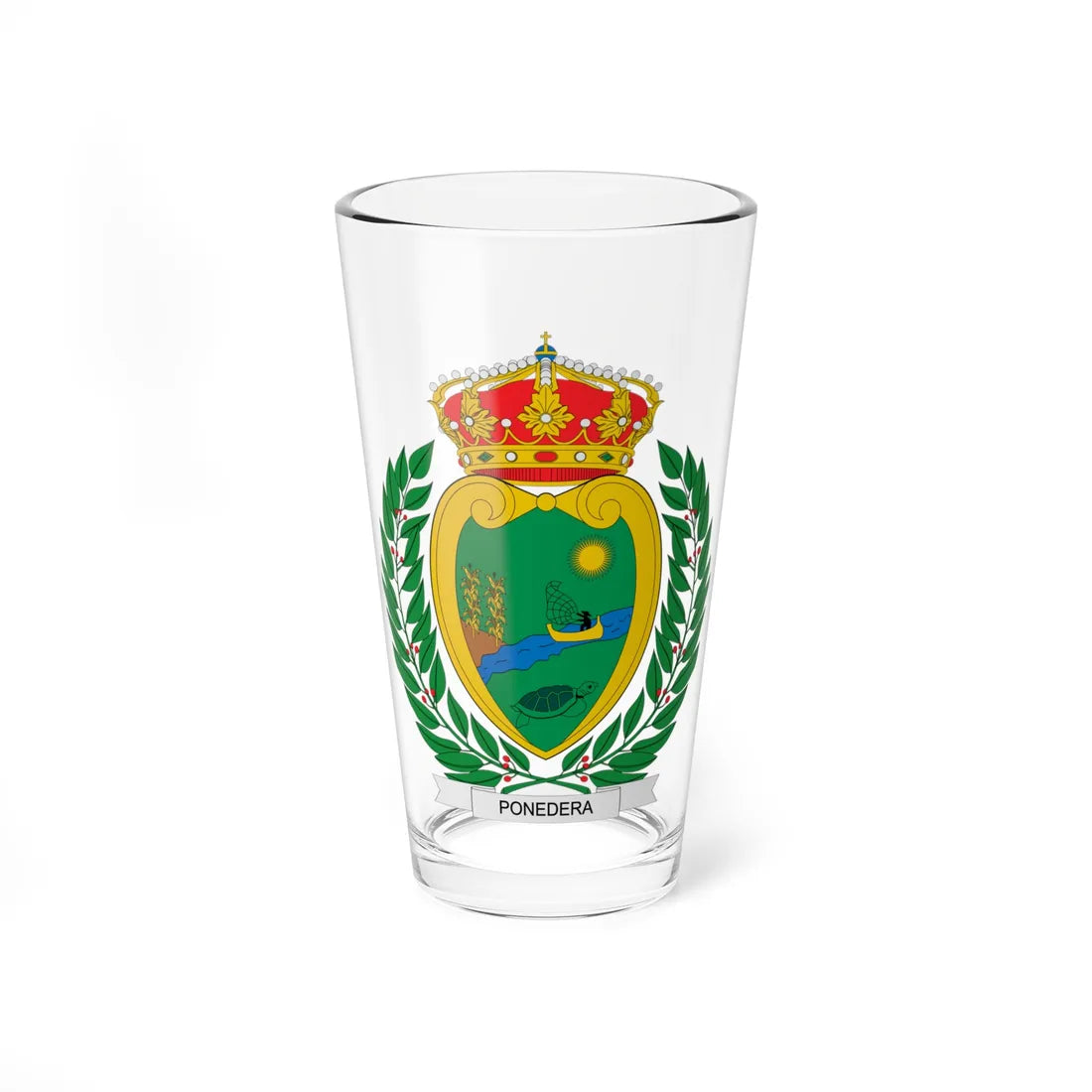 Escudo de Ponedera (Colombia) (Coat of Arms) Pint Glass 16oz 16oz - Go Mug Yourself