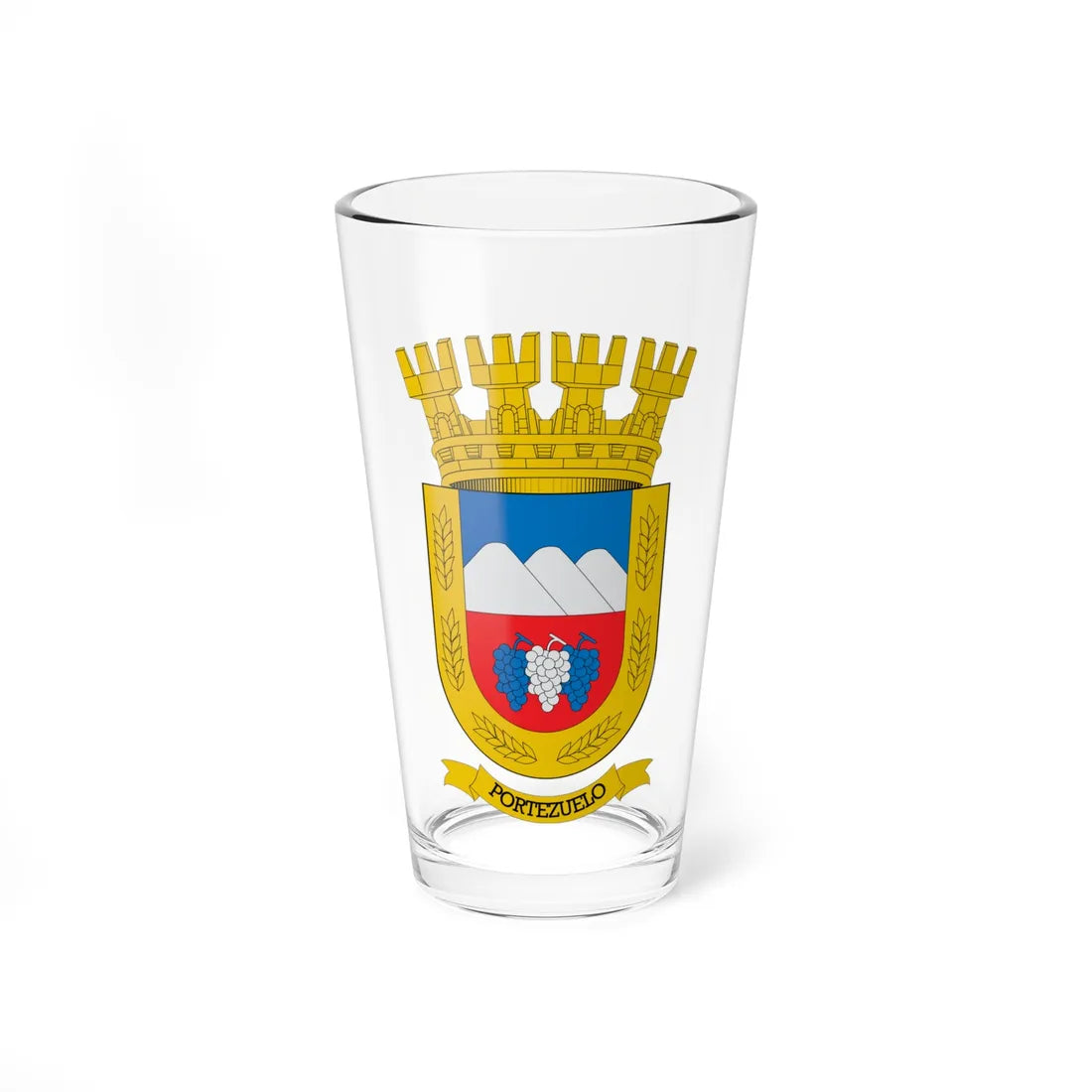 Escudo de Portezuelo Chile (Chile) (Coat of Arms) Pint Glass 16oz 16oz - Go Mug Yourself