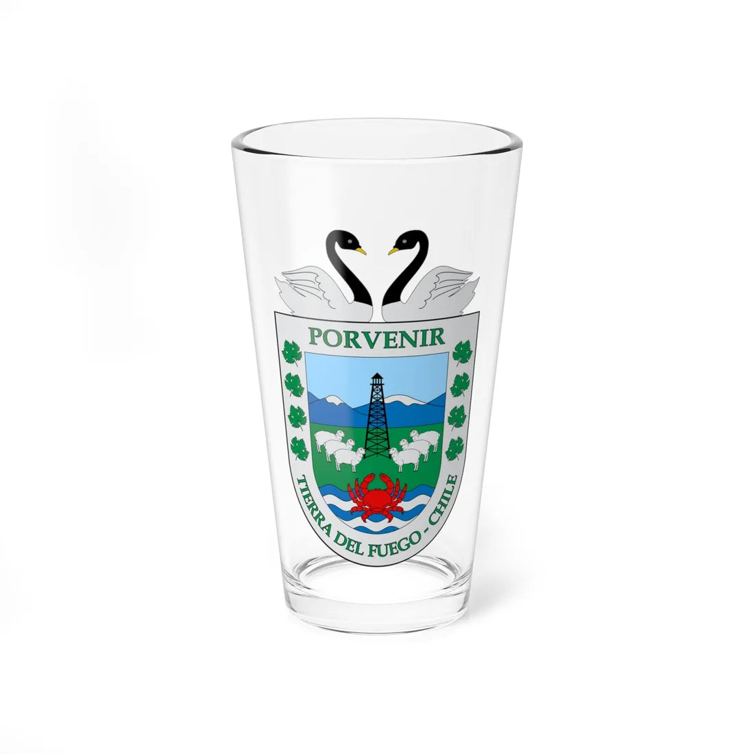 Escudo de Porvenir (Chile) (Coat of Arms) Pint Glass 16oz 16oz - Go Mug Yourself