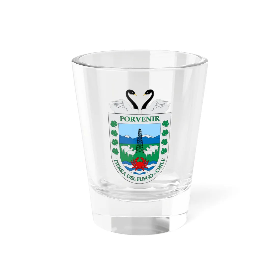 Escudo de Porvenir (Chile) (Coat of Arms) Shot Glass 1.5oz 1.5oz - Go Mug Yourself