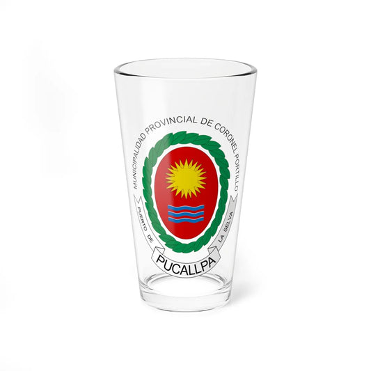 Escudo de Pucallpa (Peru) (Coat of Arms) Pint Glass 16oz 16oz - Go Mug Yourself