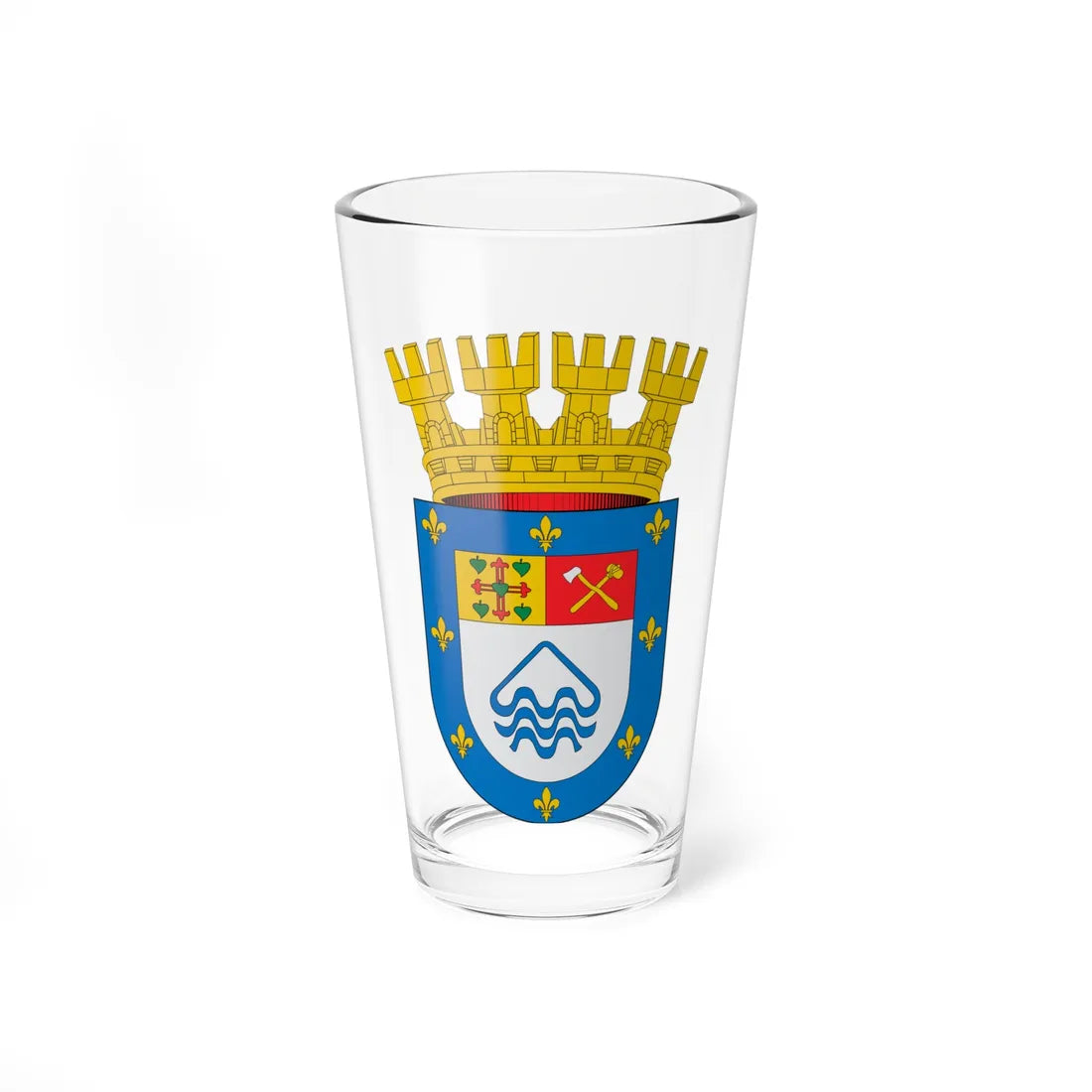 Escudo de Pucón (Chile) (Coat of Arms) Pint Glass 16oz 16oz - Go Mug Yourself