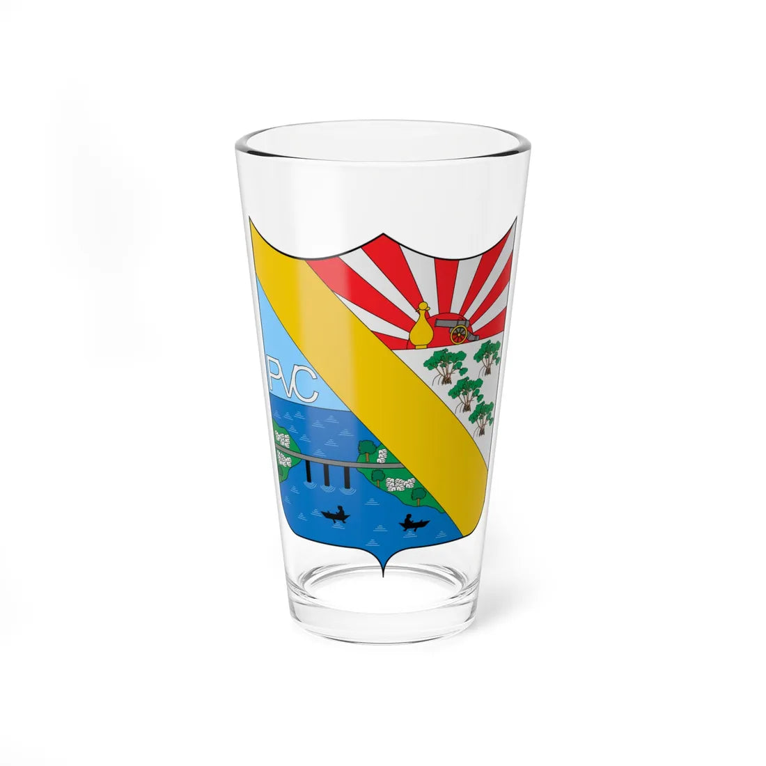 Escudo de Pueblo Viejo Magdalena (Colombia) (Coat of Arms) Pint Glass 16oz 16oz - Go Mug Yourself