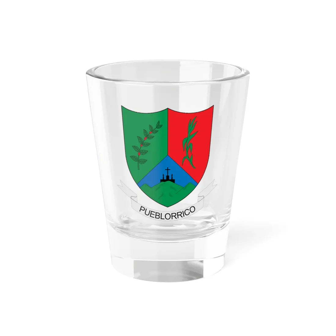 Escudo de Pueblorrico (Colombia) (Coat of Arms) Shot Glass 1.5oz 1.5oz - Go Mug Yourself