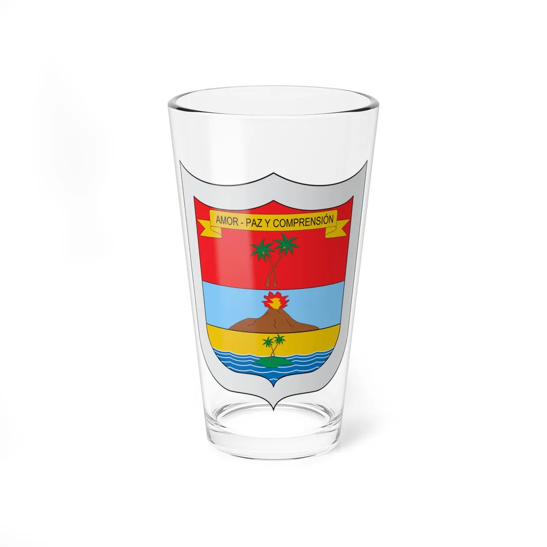 Escudo de Puerto Escondido Córdoba (Colombia) (Coat of Arms) Pint Glass 16oz 16oz - Go Mug Yourself