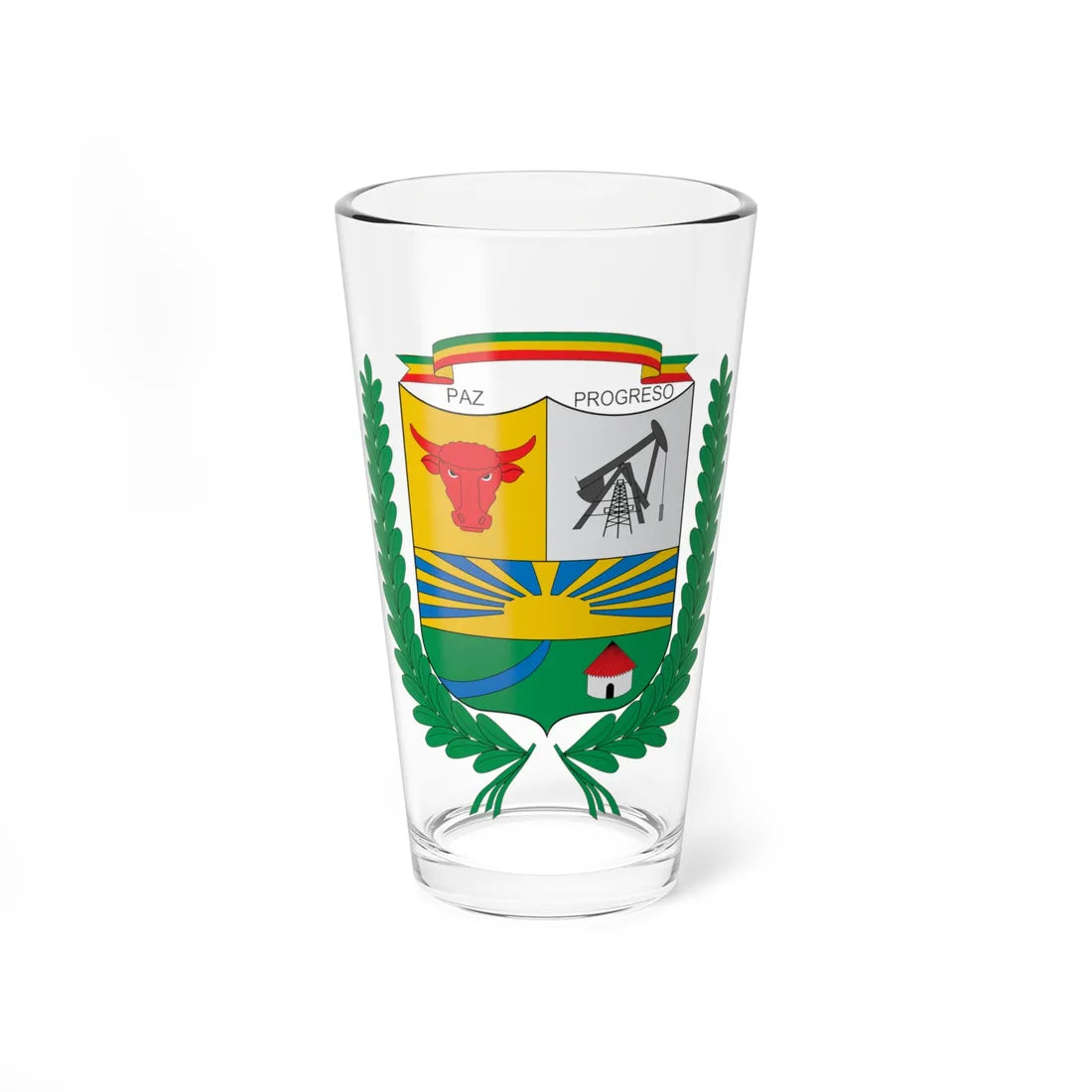 Escudo de Puerto Gaitán (Colombia) (Coat of Arms) Pint Glass 16oz 16oz - Go Mug Yourself