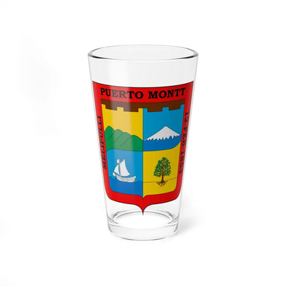 Escudo de Puerto Montt (Chile) (Coat of Arms) Pint Glass 16oz 16oz - Go Mug Yourself
