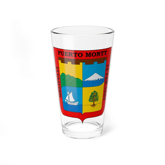 Escudo de Puerto Montt (Chile) (Coat of Arms) Pint Glass 16oz 16oz - Go Mug Yourself