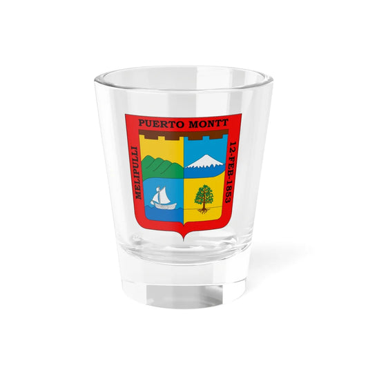 Escudo de Puerto Montt (Chile) (Coat of Arms) Shot Glass 1.5oz 1.5oz - Go Mug Yourself