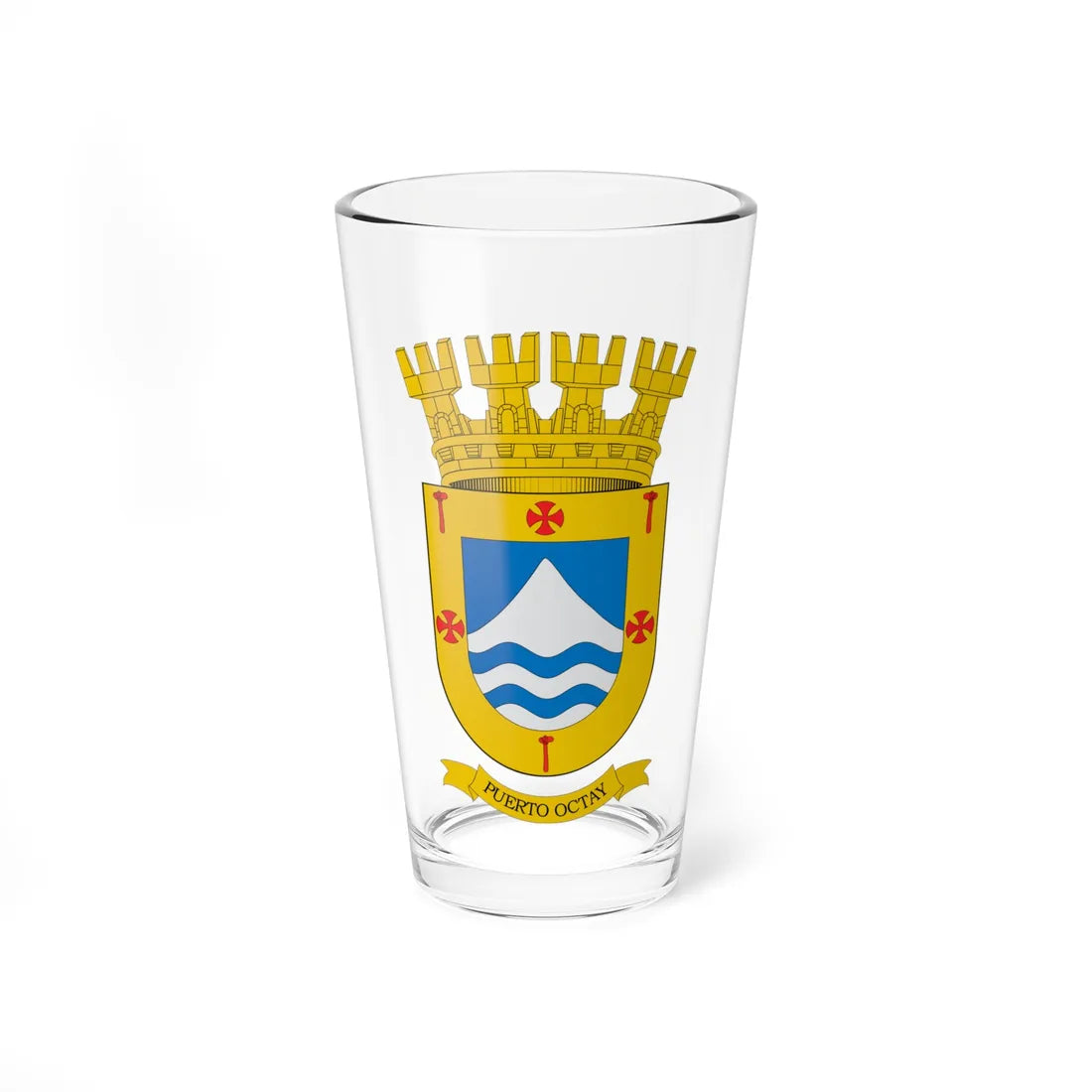 Escudo de Puerto Octay (Chile) (Coat of Arms) Pint Glass 16oz 16oz - Go Mug Yourself
