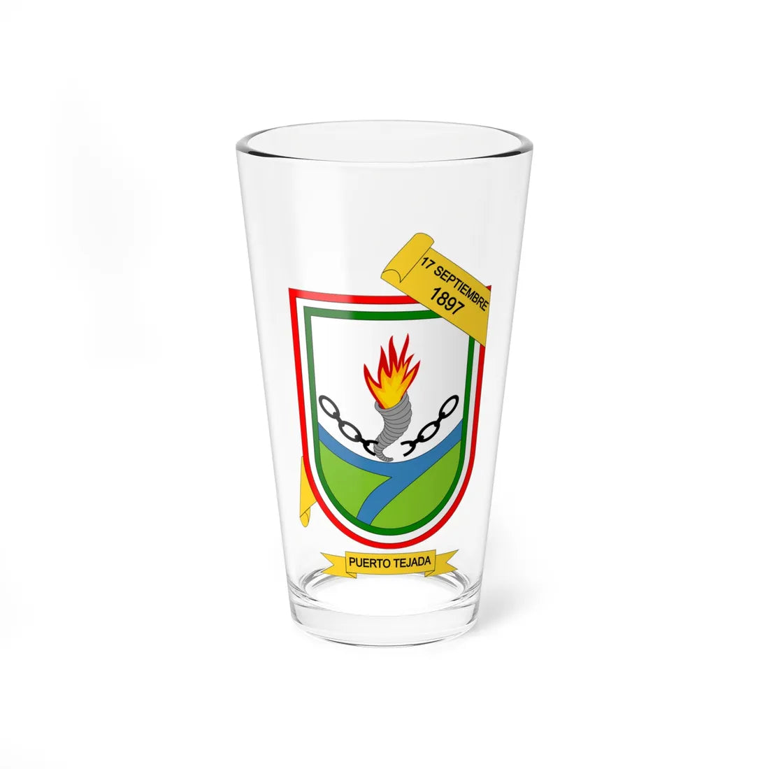 Escudo de Puerto Tejada - Cauca (Colombia) (Coat of Arms) Pint Glass 16oz 16oz - Go Mug Yourself