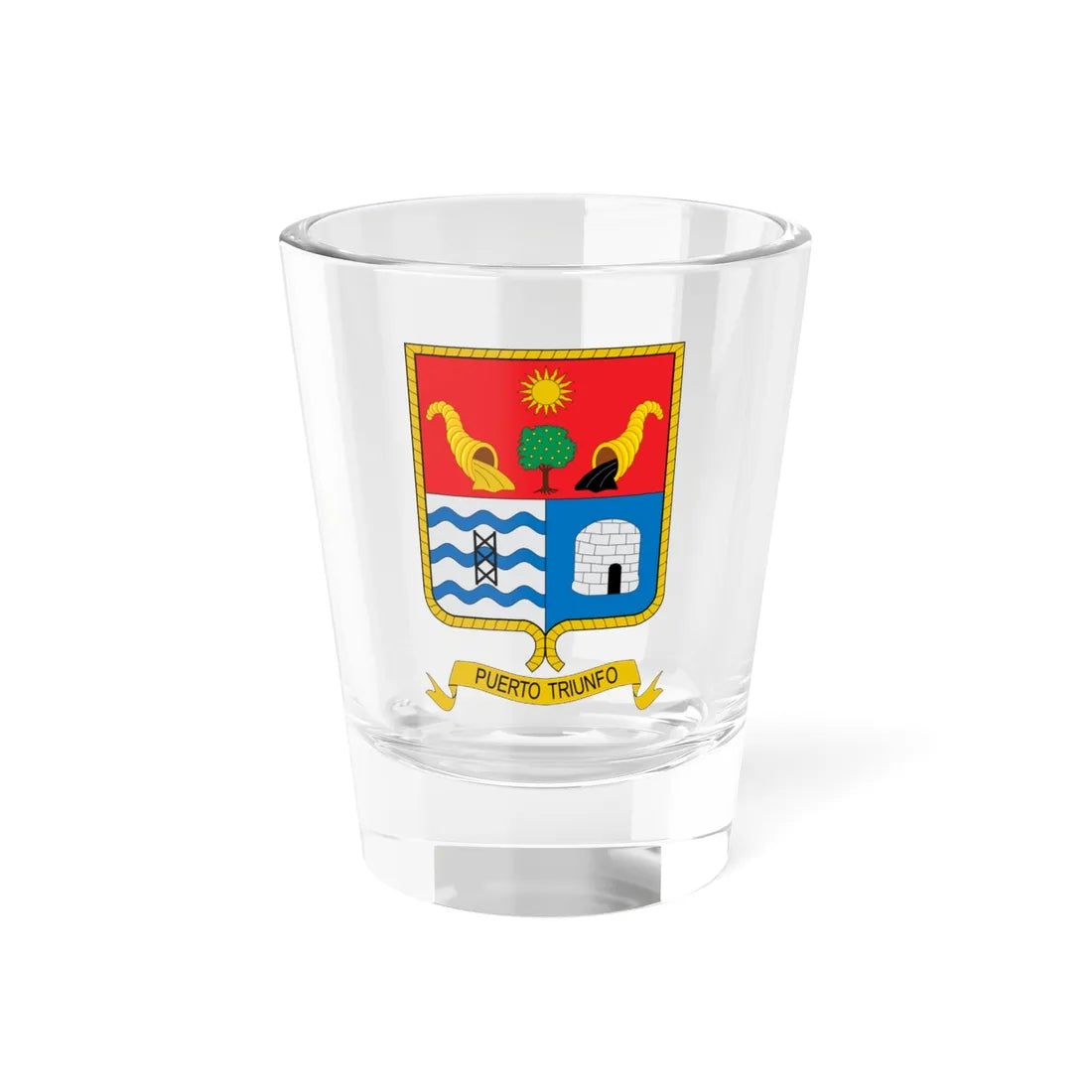 Escudo de Puerto Triunfo (Colombia) (Coat of Arms) Shot Glass 1.5oz 1.5oz - Go Mug Yourself
