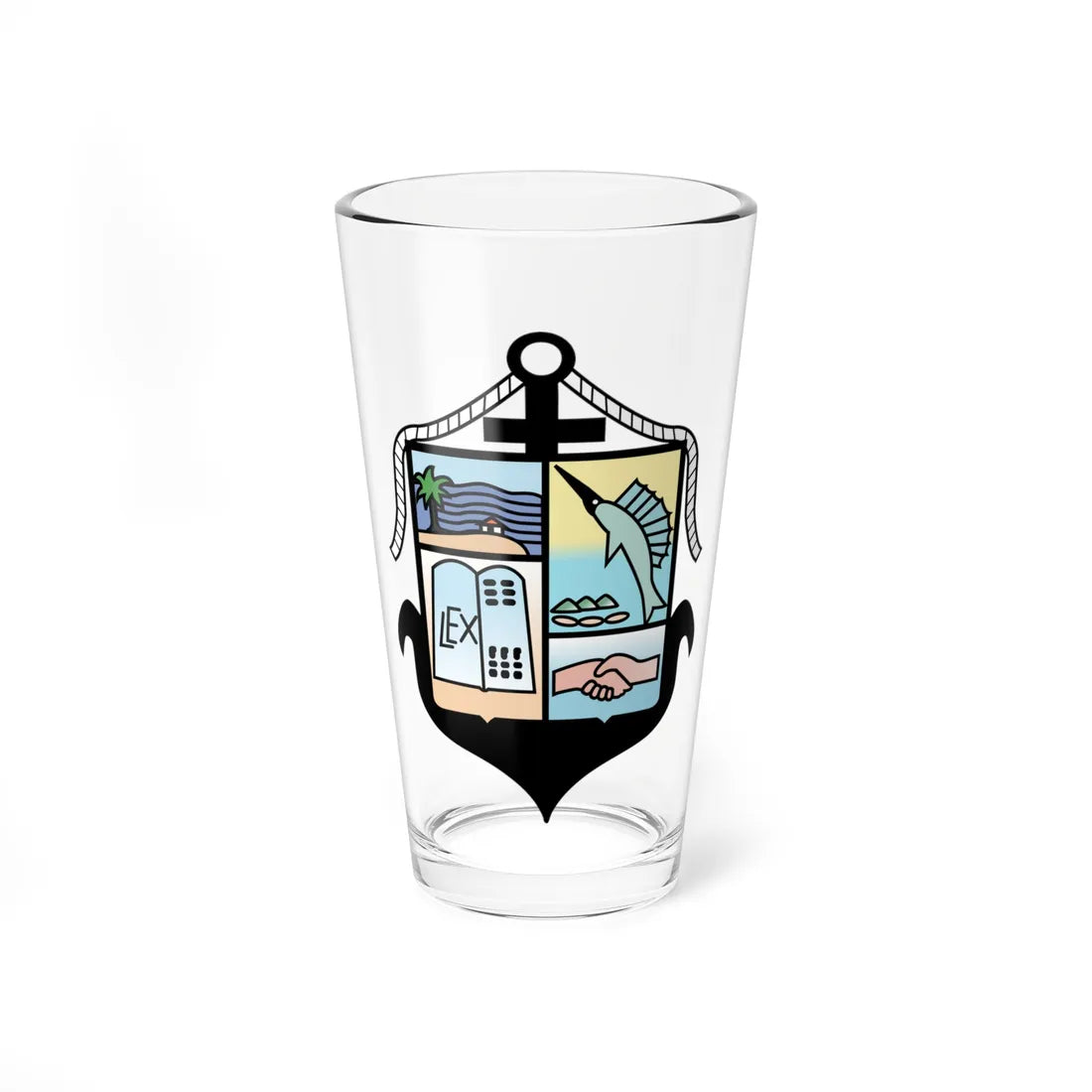 Escudo de Puerto Vallarta (Mexico) (Coat of Arms) Pint Glass 16oz 16oz - Go Mug Yourself