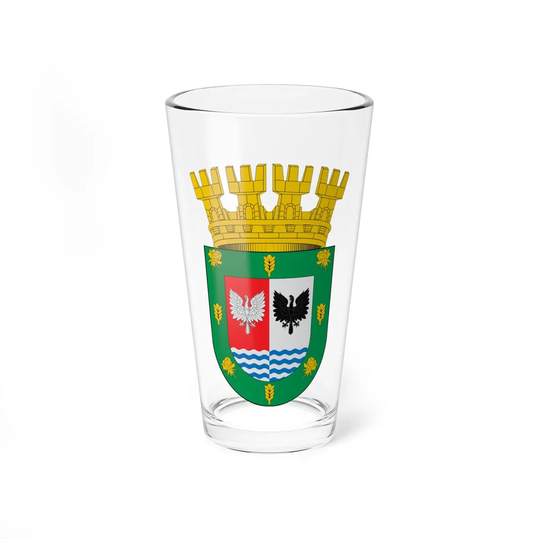 Escudo de Puerto Varas (Chile) (Coat of Arms) Pint Glass 16oz 16oz - Go Mug Yourself