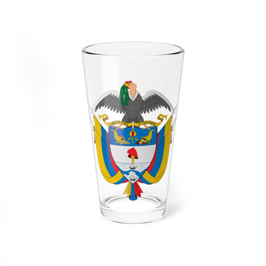 Escudo de Puerto Wilches (Colombia) (Coat of Arms) Pint Glass 16oz 16oz - Go Mug Yourself