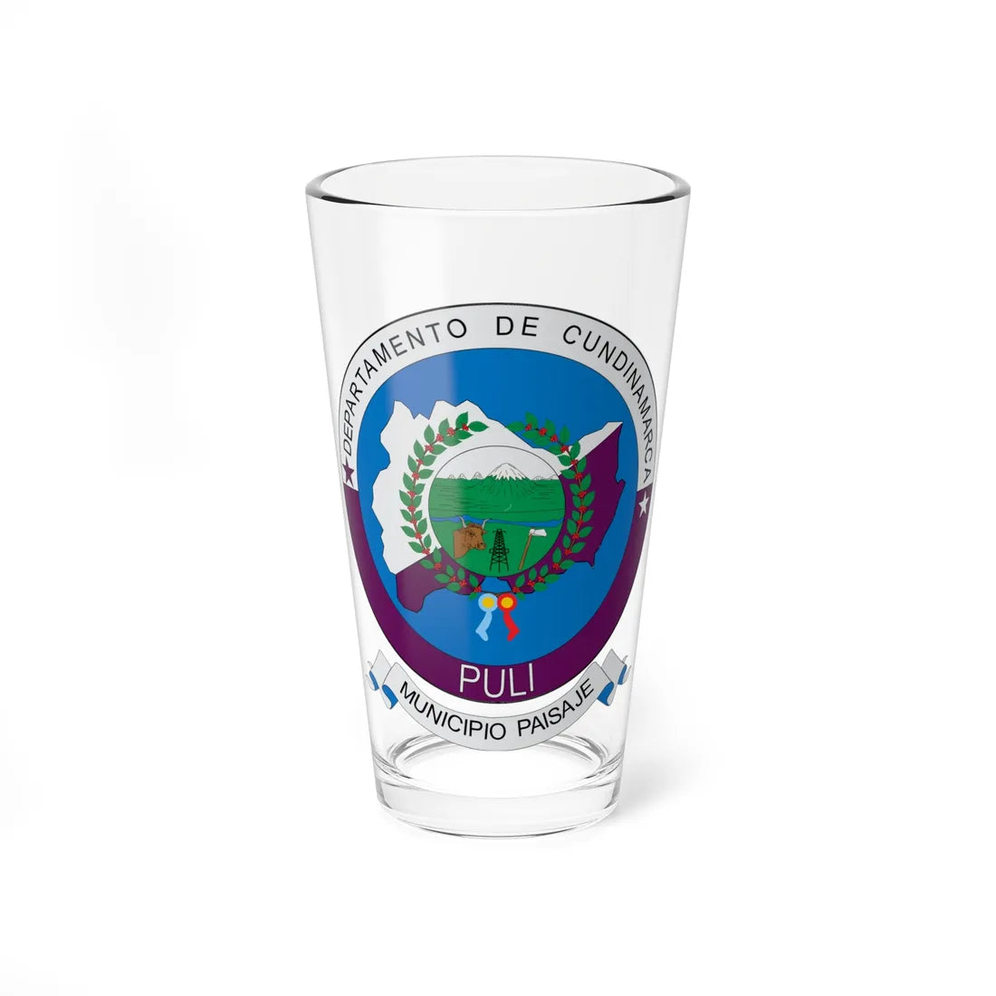 Escudo de Pulí (Colombia) (Coat of Arms) Pint Glass 16oz 16oz - Go Mug Yourself
