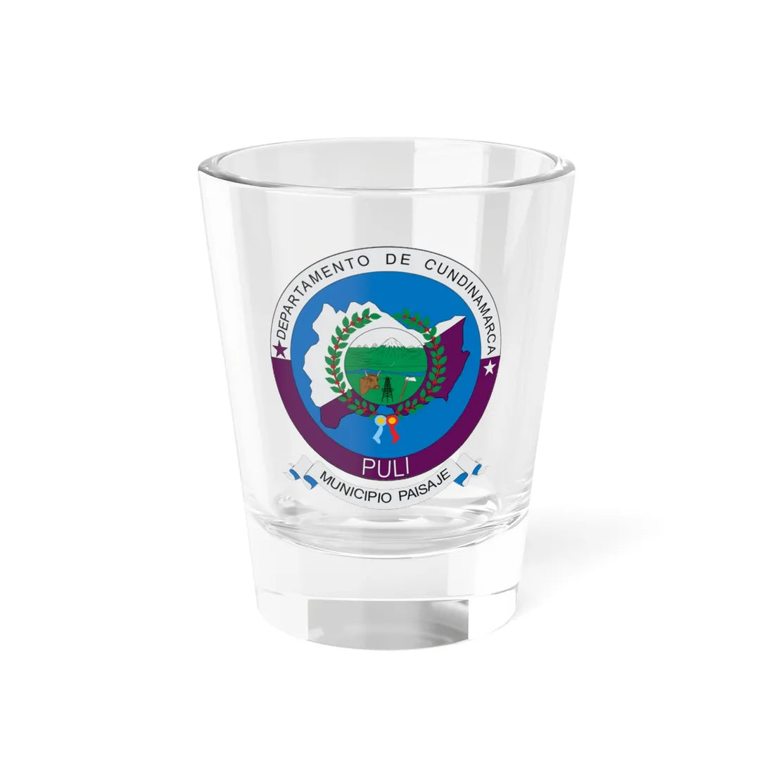 Escudo de Pulí (Colombia) (Coat of Arms) Shot Glass 1.5oz 1.5oz - Go Mug Yourself