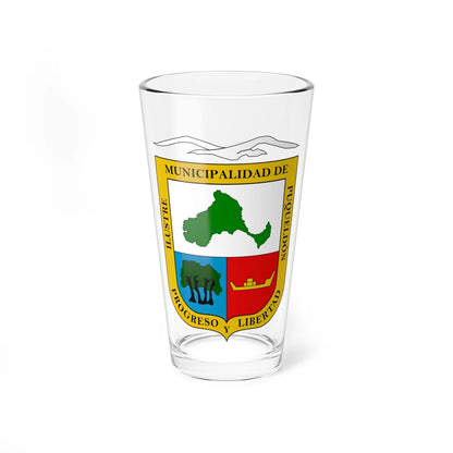 Escudo de Puqueldón (Chile) (Coat of Arms) Pint Glass 16oz 16oz - Go Mug Yourself