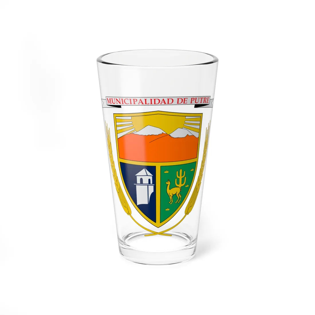 Escudo de Putre (Chile) (Coat of Arms) Pint Glass 16oz 16oz - Go Mug Yourself