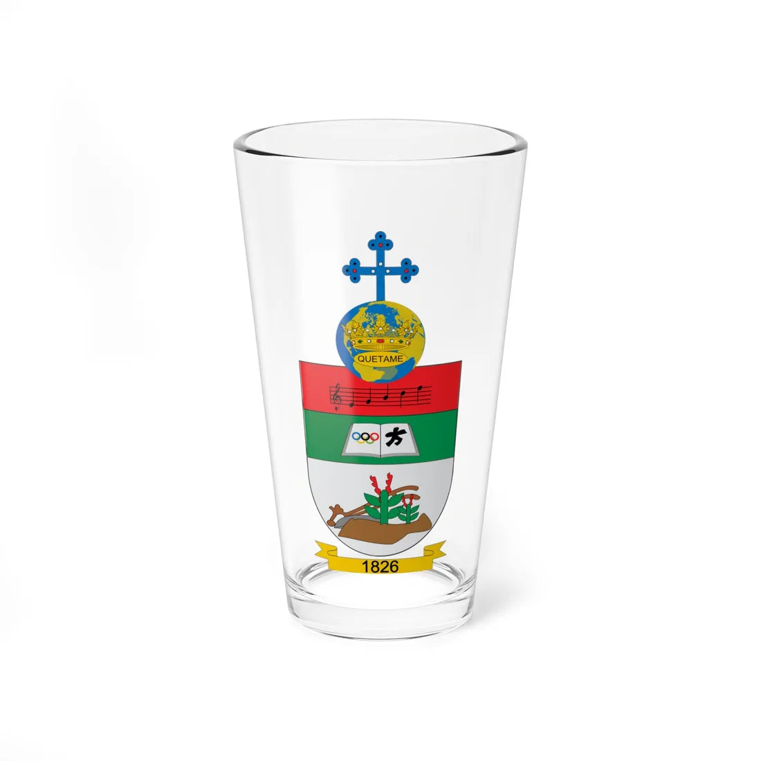 Escudo de Quetame (Colombia) (Coat of Arms) Pint Glass 16oz 16oz - Go Mug Yourself