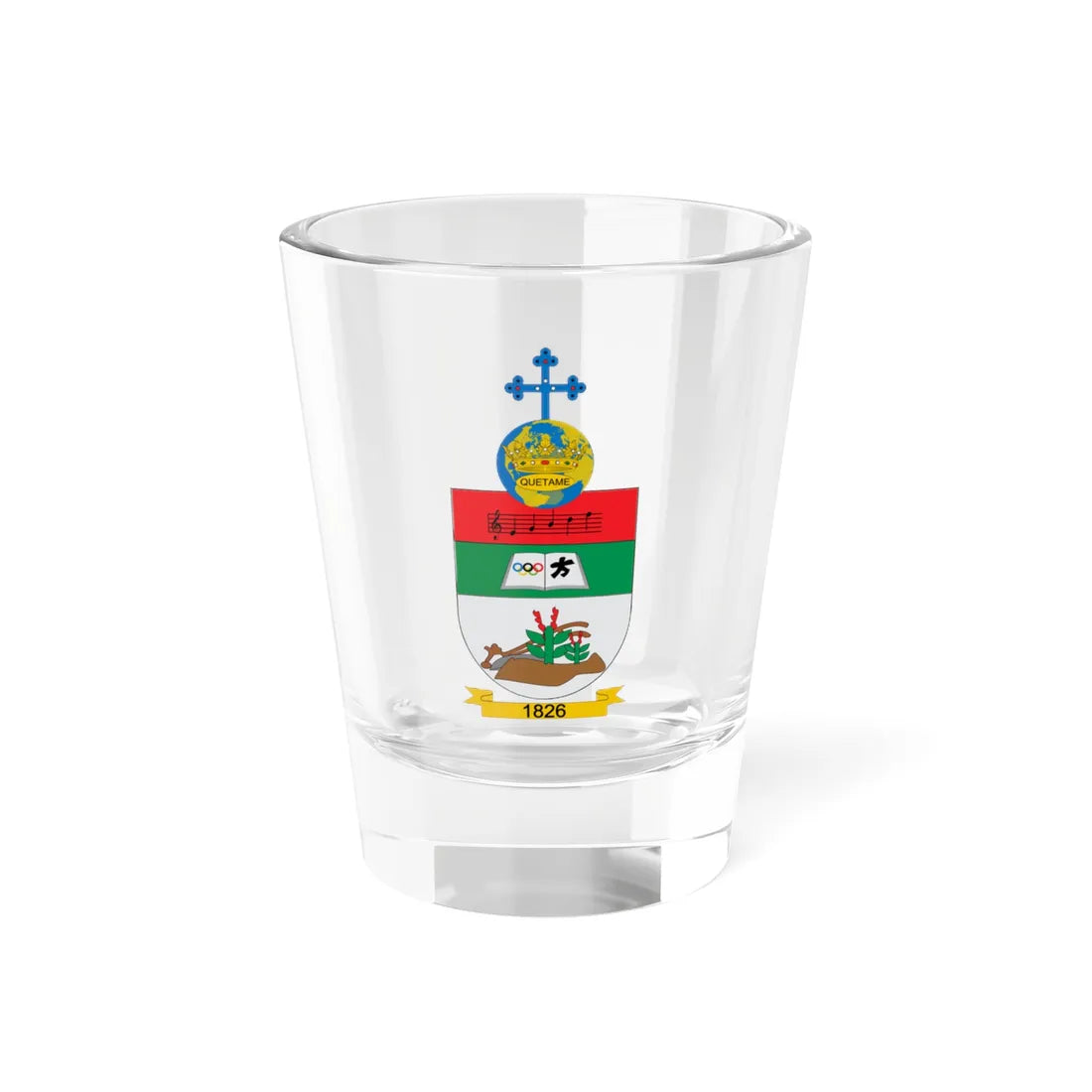 Escudo de Quetame (Colombia) (Coat of Arms) Shot Glass 1.5oz 1.5oz - Go Mug Yourself