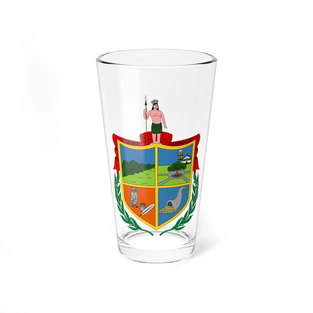 Escudo de íquira - Huila (Colombia) (Coat of Arms) Pint Glass 16oz 16oz - Go Mug Yourself