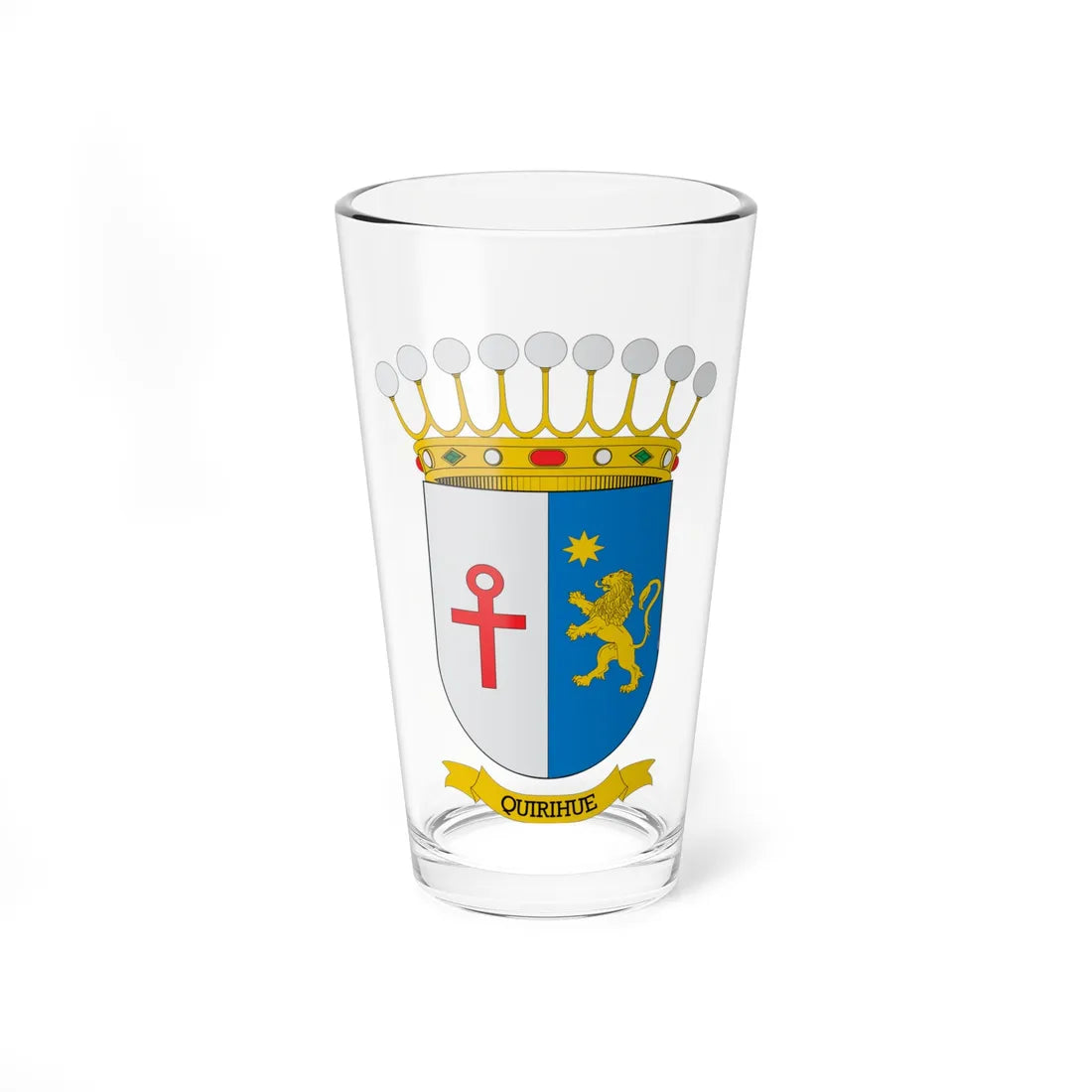 Escudo de Quirihue (Chile) (Coat of Arms) Pint Glass 16oz 16oz - Go Mug Yourself